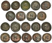 19 antoninianos: Aureliano (2), Probo (3), Carino (4), Diocleciano (6), Maximiano (4). Todas diferentes. De MBC- a EBC.