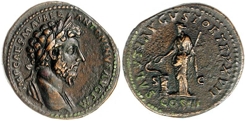 MARCO AURELIO. Sestercio.Roma (162-163). A/ Busto drapeado y laureado ader.; AVR...