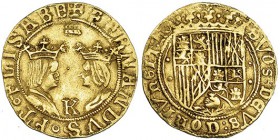 Excelente. Segovia. K. CA-132. MBC. Muy rara. Magnífica pieza de la moneda de oro castellana por excelencia del final del reinado de los Reyes Católic...