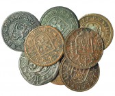 8 monedas de 8 maravedís: 1660. 1602, 1603, 1604, 1605, 1606, 1607 y 1612. Calidad media MBC.