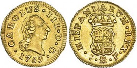 1/2 escudo. 1759. Madrid. JP. VI-1038. EBC-.