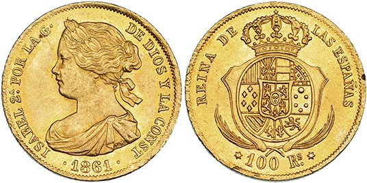 100 reales. 1861. Madrid. VI-648. EBC-/EBC.