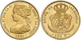 100 reales. 1861. Madrid. VI-648. EBC-.