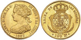 100 reales. 1862. Madrid. VI-649. EBC.