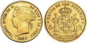 4 pesos. 1868. Manila. VI-693. MBC/MBC+.