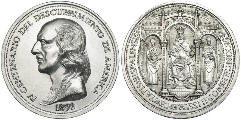 Medalla conmemorativa del IV centenario del descubrimiento de América. 1892. Sev...