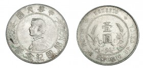 REPÚBLICA DE CHINA. Dolar. Yuan. Sin fecha (1927). Y-318a. Pequeñas marcas. EBC.