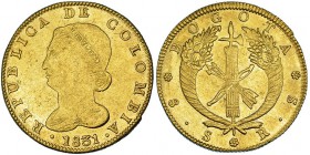 COLOMBIA. 8 escudos. 1831. Bogotá. RS. KM-82.1. R.B.O. MBC+.