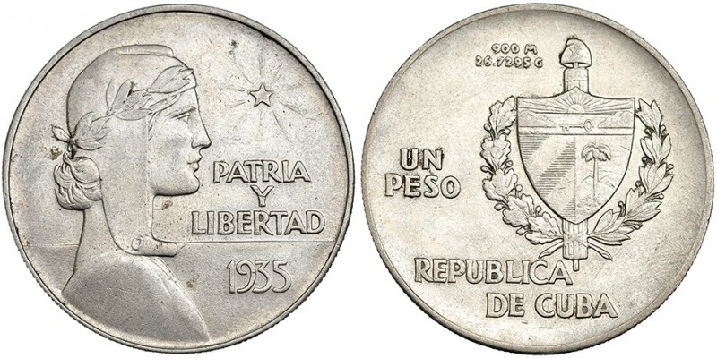 CUBA. Peso. 1935. KM-22. EBC.