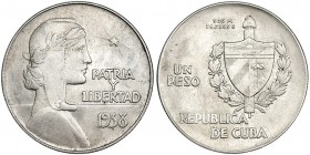 CUBA. Peso. 1938. KM-22. B.O. EBC+.