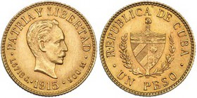 CUBA. Peso. 1915. KM-16. SC.