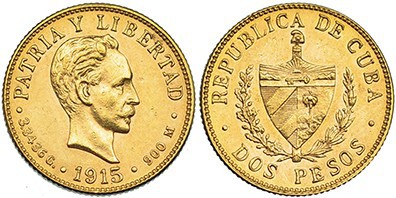 CUBA. 2 pesos. 1915. KM-17. EBC.