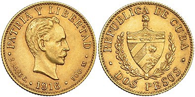 CUBA. 2 pesos. 1916. KM-17. MBC+.