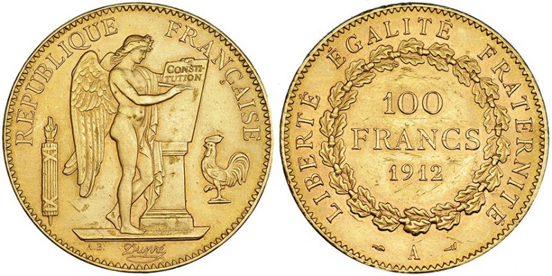 FRANCIA. 100 francos. 1912. A. París. Pequeñas marcas. EBC-.