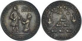GRAN BRETAÑA. Medalla. Almirante Vernon. 1739. Toma de Portobello. AE 28mm. MBC.