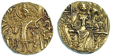 INDIA. Dinar. Kushan. Vasadeva II (270-310). MBC+.