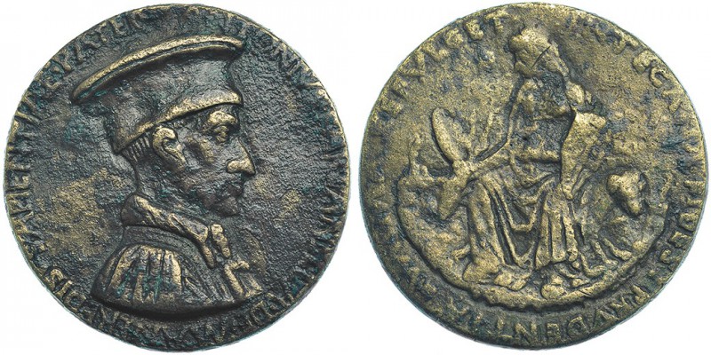 ITALIA. Medalla. Antonio Sarzanella de Manfredi. Grabador: Sperandio de Mantua. ...
