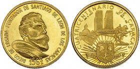 VENEZUELA. Medalla. Cuatricentenario de Caracas. 1567-1967. Diego de Losada. AU 18mm. 3 g. Prueba. 100