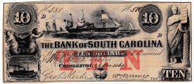 CAROLINA DEL SUR. Banco de South Carolina. 10 dólares. 1860. Pequeños puntos de perforación. MBC+.