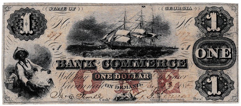 GEORGIA. Banco de Commerce. 1 dólar. 1860. Pequeños puntos de perforación. MBC+....