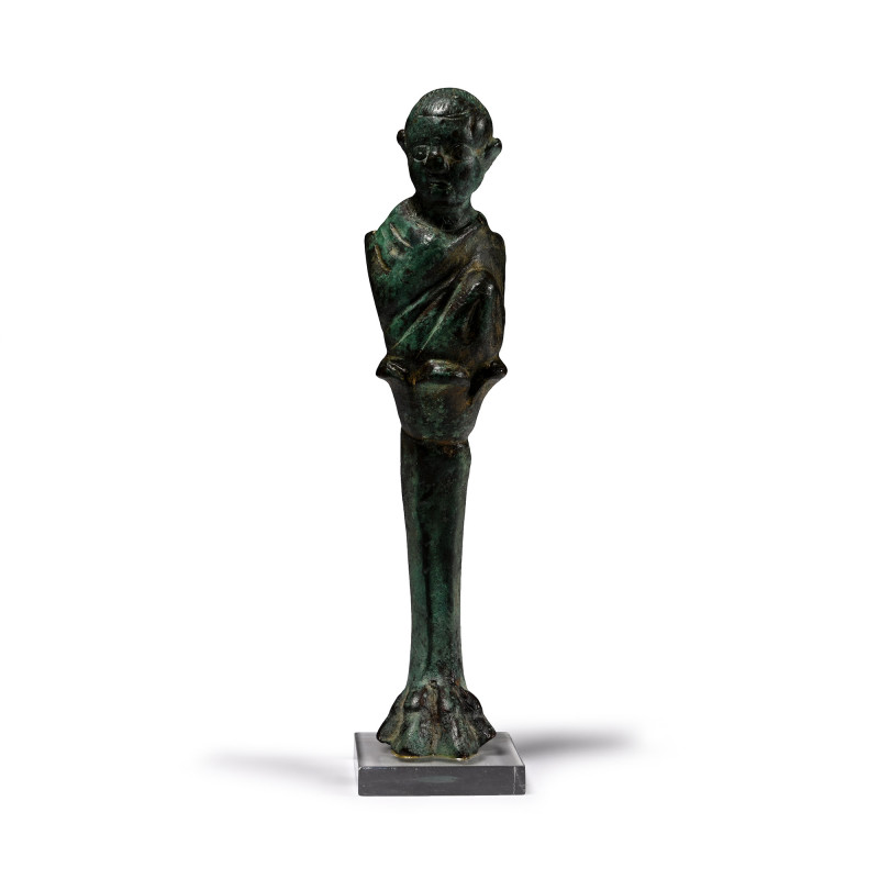 Hellenistic Bronze Furniture Mount with Mime. Alexandria, 1st century B.C. Model...
