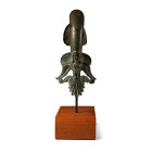 4th century B.C. Sturdy round-section shank with image of a siren developing from a palmette finial; mounted on a custom-made stand. 376 grams, 14.5 c...