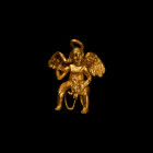 Greek Gold Eros Holding a Turtle Pendant. 4th century B.C.