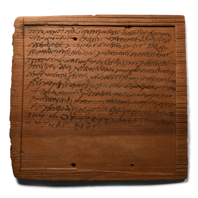 Roman Inked Wooden Tablet, a Testament Overseen by Bonatianus with the Head Witn...
