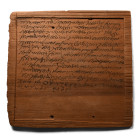Roman Inked Wooden Tablet, a Testament Overseen by Bonatianus with the Head Witness Being Iulius Lovianus. Mid 4th century A.D.