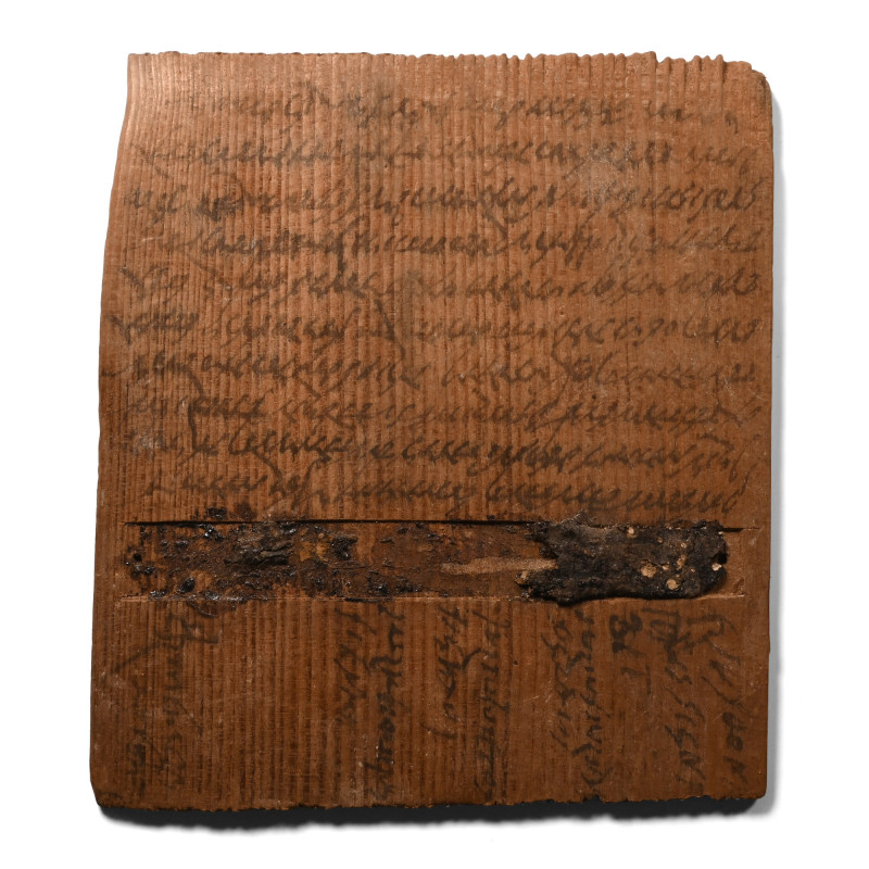 Dated Roman Inked Reused Wooden Wax Tablet by Julius Maianus. 328 A.D. Well pres...