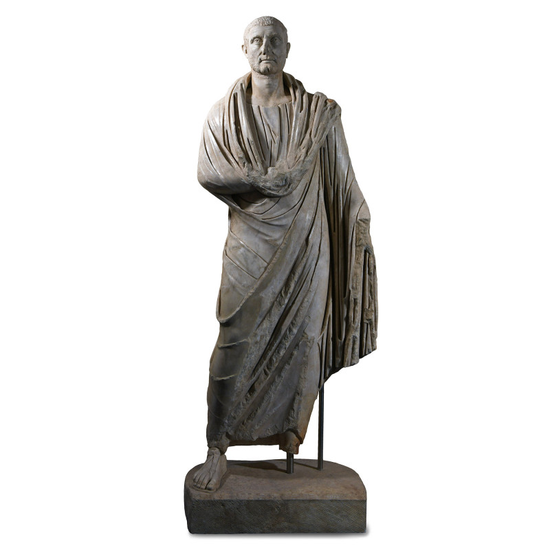 Roman Life-Size Marble Statue of an Important Magistrate. Late 3rd-early 4th cen...