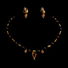 Roman Gold Necklace Element and Earring Set. 2nd century A.D.