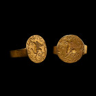 Late Roman Gold Ring with Engraved Bezel. Iberia, 4th-7th century A.D.