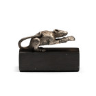 Roman Silver Mouse Statuette Holding a Nut. 3rd-4th century A.D.