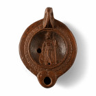 Roman Terracotta Lamp with Minerva. 1st-2nd century A.D.