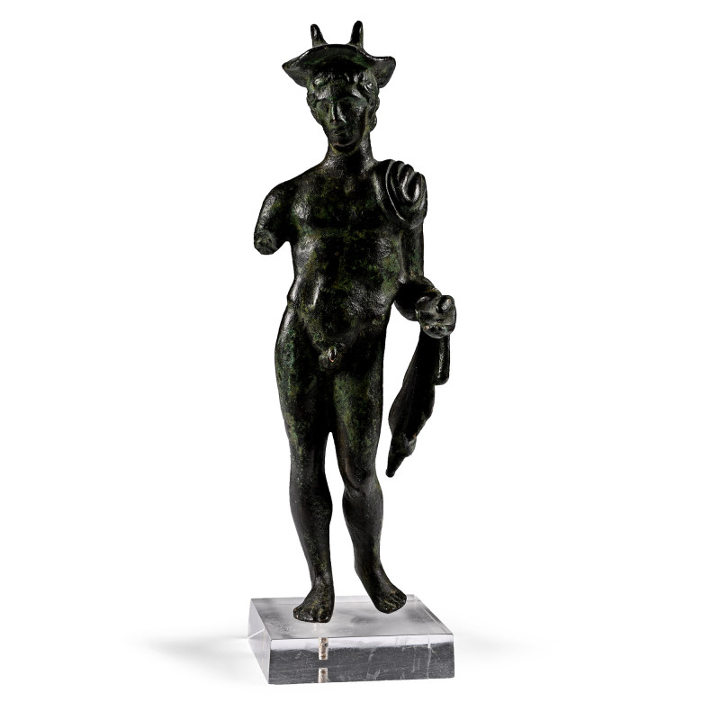 Roman Bronze Statue of Mercury. 1st century A.D. A youthful and muscular figure ...