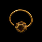 Merovingian Gold Hoop Earring with Garnets. 5th-6th century A.D.