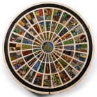 Roman Polychrome Mosaic Glass Set into a Marble Table Top. 3rd century B.C.-2nd century A.D. and later