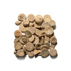 Egyptian Limestone Floral Inlay Group. Roman Period, 30 B.C.-323 A.D. or earlier