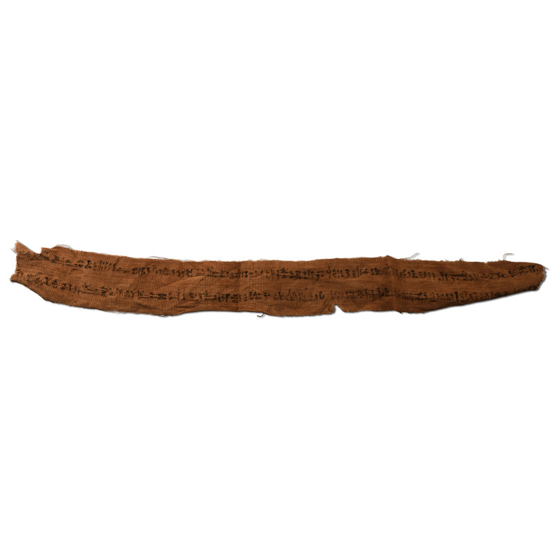 Egyptian Mummy Shroud Section with Hieratic Text. Late-Ptolemaic Period, circa 4...