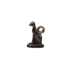 Egyptian Silver Bastet as Seated Cat Amulet. Late-Ptolemaic Period, 664-30 B.C.