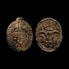 Egyptian Faience Scarab with Hieroglyphs. Late Period, 664-332 B.C.