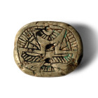 Phoenician Stone Scaraboid Seal. Circa 750-700 B.C.