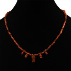 Egyptian Carnelian Necklace with Djed Pillar. Late Period, 664-332 B.C.
