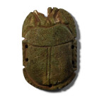 Large Egyptian Faience Heart Scarab. Late Period, 664-332 B.C.