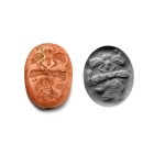 Phoenicio-Egyptian Orange Stone Scaraboid. 1st millennium B.C.