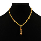 Roman Yellow Glass Bead Necklace String. 1st-4th century A.D. and later