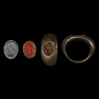 Roman Silver Ring with Separate Gemstone. 2nd-3rd century A.D.
