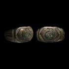 Roman Bronze Ring with Cabochon. 2nd-4th century A.D.