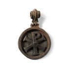 Roman Bronze Chi Rho Pendant. 3rd-4th century A.D. or later